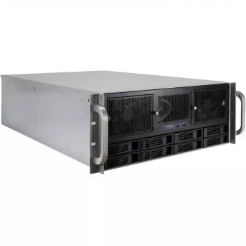 Inter-Tech IPC Storage 4U-4408-L 4U Rackmount Server Chassis, 8x 3,5 inch Hot-Swap, Be PSU, Juoda