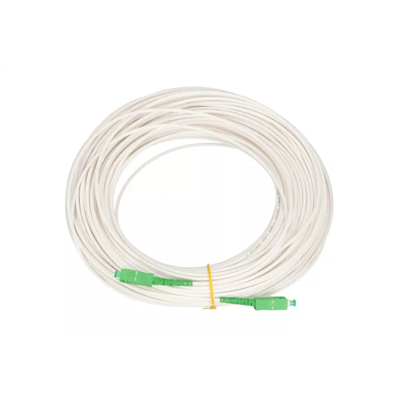 Extralink Patch Cord SC/APC-SC/APC, LSOH, Single Mode, Simplex, G.657A2, 3 mm, 15 m, White
