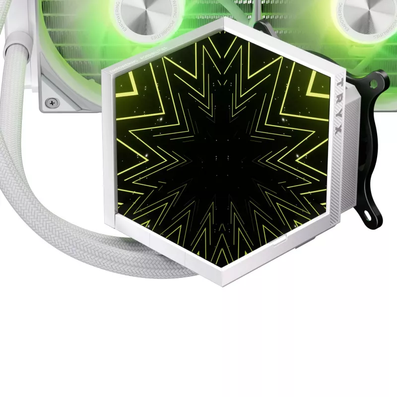 TRYX STAGE ARGB 360 AIO Liquid CPU Cooler, Dual IPS Display - 360mm, White