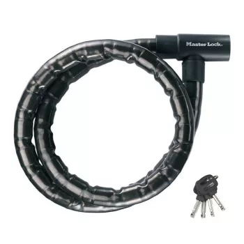 Master Lock Keyed Armored Cable Lock 22mm 8115EURDPS Black 1,2m