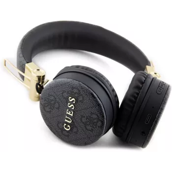 GUESS GUBH704GEMK „Over-Ear“ belaidės Bluetooth ausinės, juodos, su 4G metalo logotipu