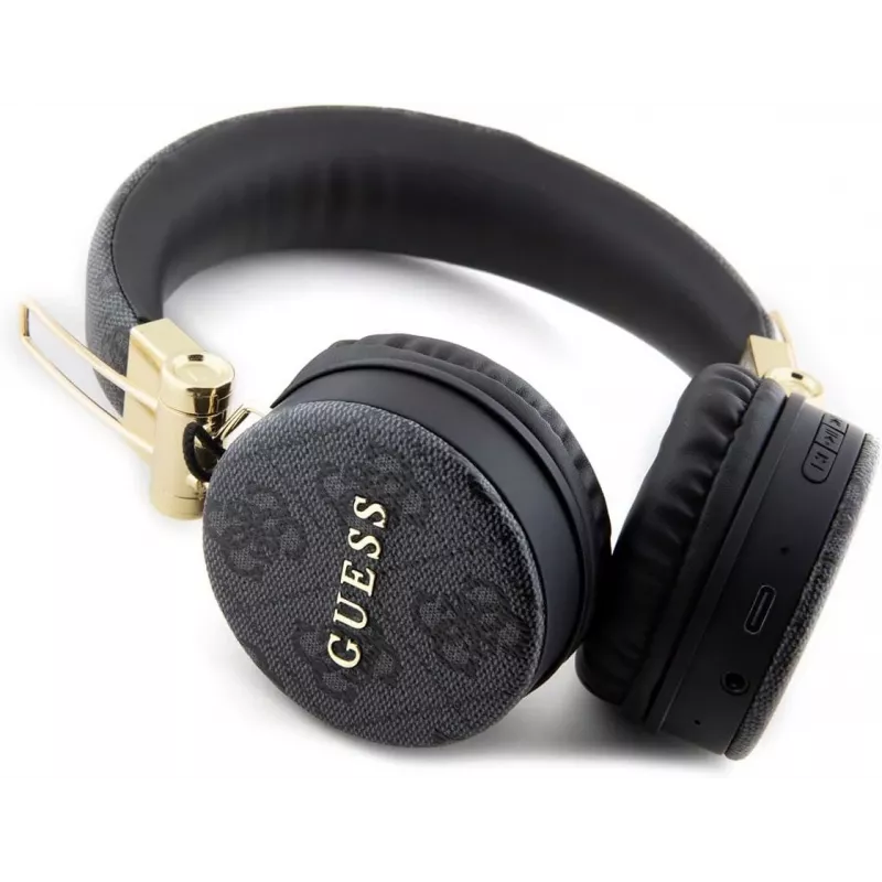 GUESS GUBH704GEMK „Over-Ear“ belaidės Bluetooth ausinės, juodos, su 4G metalo logotipu
