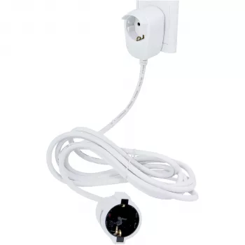 REV Schuko Extension 3m White Powersplit Power Strip