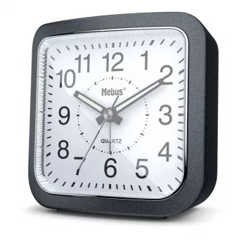 MEBUS 56987 Quartz Alarm Clock Dark Grey