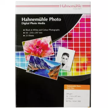 Hahnemühle Photo Matt Fibre 200 - Smooth Matt - 300 µm - Warm Tone - A4 (210 x 297 mm) - 25 Sheets