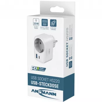 ANSMANN USB Charger HS220 20W USB-C Power Delivery 3.0 Baltas