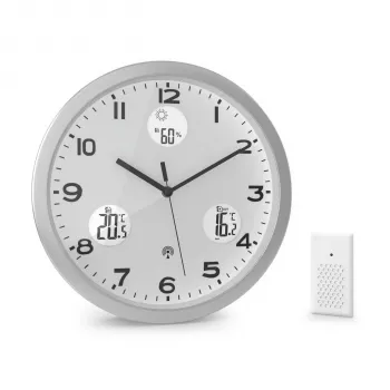 MEBUS 13150 Radio-Controlled Wall Clock 30 cm Aluminium
