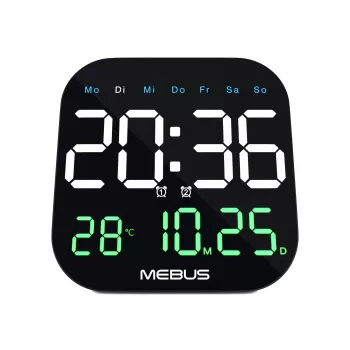 Mebus 19855 Radio-Controlled Analog Table Clock 18,5 cm Black