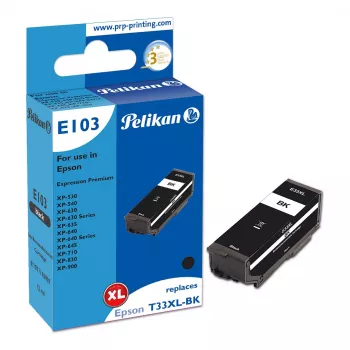 Pelikan E103 Suderinama Rašalo Kasetė Juoda High Yield, skirta Epson XP-530, XP-540, XP-630, XP-635, XP-640, XP-645, XP-710, XP-830, XP-900