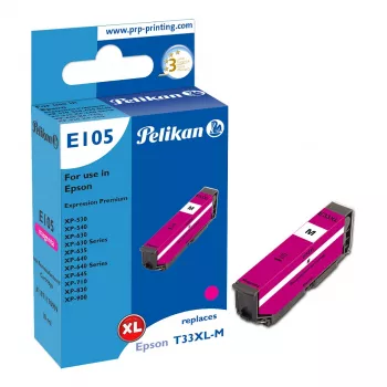 Pelikan E105 Suderinama Rašalo Kasetė Magenta High Yield (XL), skirta Epson XP-530/540/630/635/640/645/710/830/900 - 1 Vnt.