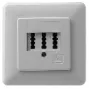 ZE-KOM TAE Triple Socket: TAE 2 x 6/6 NF/F UP, Pure White