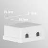 EFB Electronics Keystone Connection Box, 2 Port, Surface Mount, Pure White, Empty Housing