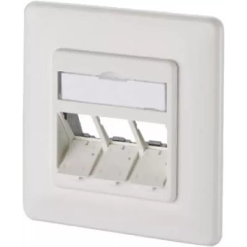METZ CONNECT 130B20D31002KE Keystone 3-Port Flush-Mount Data Outlet Empty Pure White