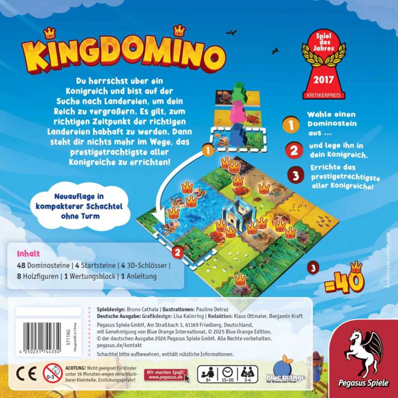 Pegasus Spiele Kingdomino naujas leidimas, Metų žaidimas 2017