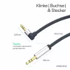 ShiverPeaks Audio 3,5mm lizdo laidas, kampinis/tiesus 0,7 m - juodas