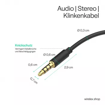 ShiverPeaks Audio 3,5mm Jack Cable Mini Jack - 1,5m - Juoda