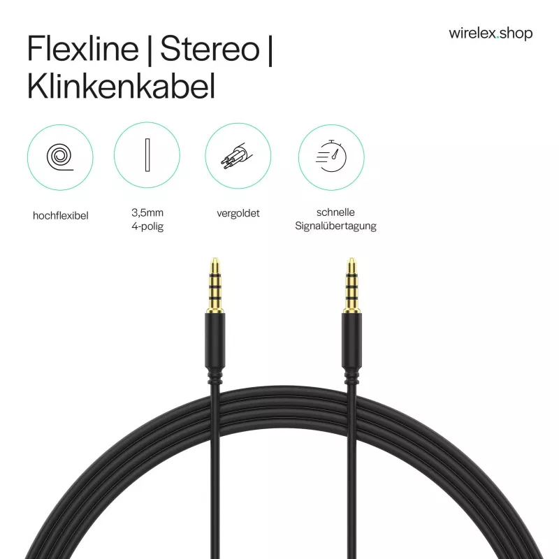 ShiverPeaks audio kabelis su mini jack kištuku