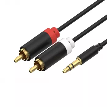ShiverPeaks Audio 3,5mm Jack to 2x RCA Stereo Audio Cable 1,5m Gold-Plated Black