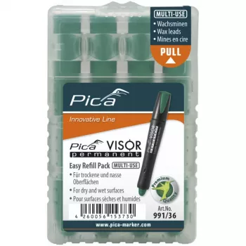 Pica VISOR Permanent Replacement Refills Green - 10 Pieces