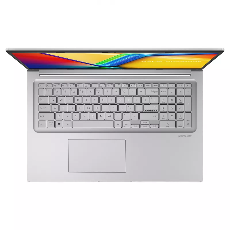 ASUS Vivobook 17 X1704VA-AU866 nešiojamasis kompiuteris, 17,3 colio, Intel Core i7-1355U, 8GB DDR4, 512GB SSD, be OS, QWERTZ (DE) klaviatūra, Cool Silver