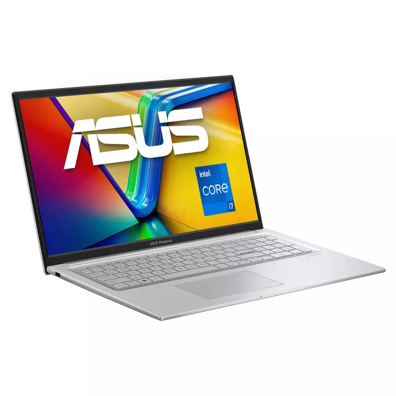 ASUS Vivobook 17 X1704VA-AU866 nešiojamasis kompiuteris, 17,3 colio, Intel Core i7-1355U, 8GB DDR4, 512GB SSD, be OS, QWERTZ (DE) klaviatūra, Cool Silver