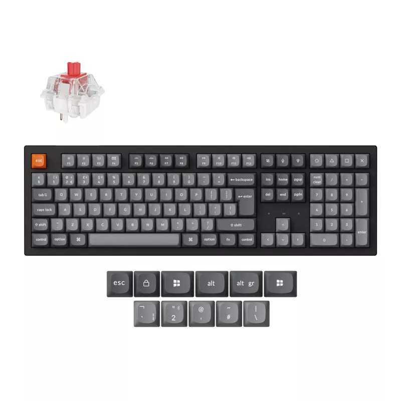 Keychron K10 MAX Wireless Tri-Mode Hot-Swappable Mechanical Keyboard (Full-size, RGB, Gasket Mount, QMK/VIA)