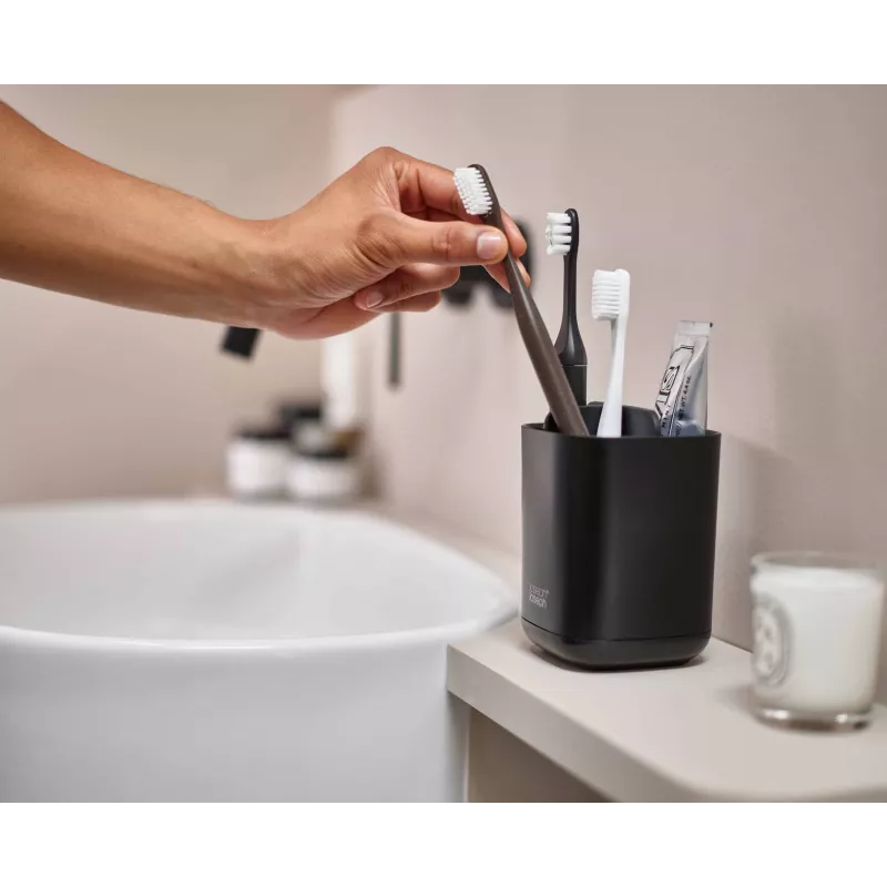Joseph Joseph EasyStore Matt Black dantų šepetėlių laikiklis