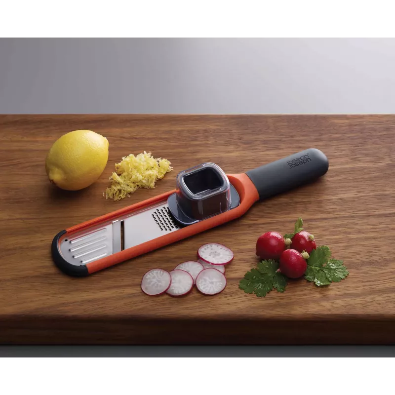 Joseph Joseph Handi-Grate 2-in-1 Mini Grater & Slicer - Orange - Stainless Steel