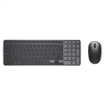 Dell Pro 7 Įkraunamas Kompaktiškas Klaviatūros ir Pelės Rinkinys - KM746 - Juoda - Vokiškas Išdėstymas