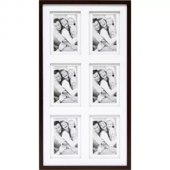Deknudt S65KQ6 6x10x15 Wood Gallery Brown kelių nuotraukų rėmelis 10x15 cm portretinis