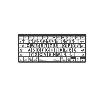 Logickeyboard Mac Bluetooth Braille Keyboard with Large Print Keys Black on White - 78 Keys