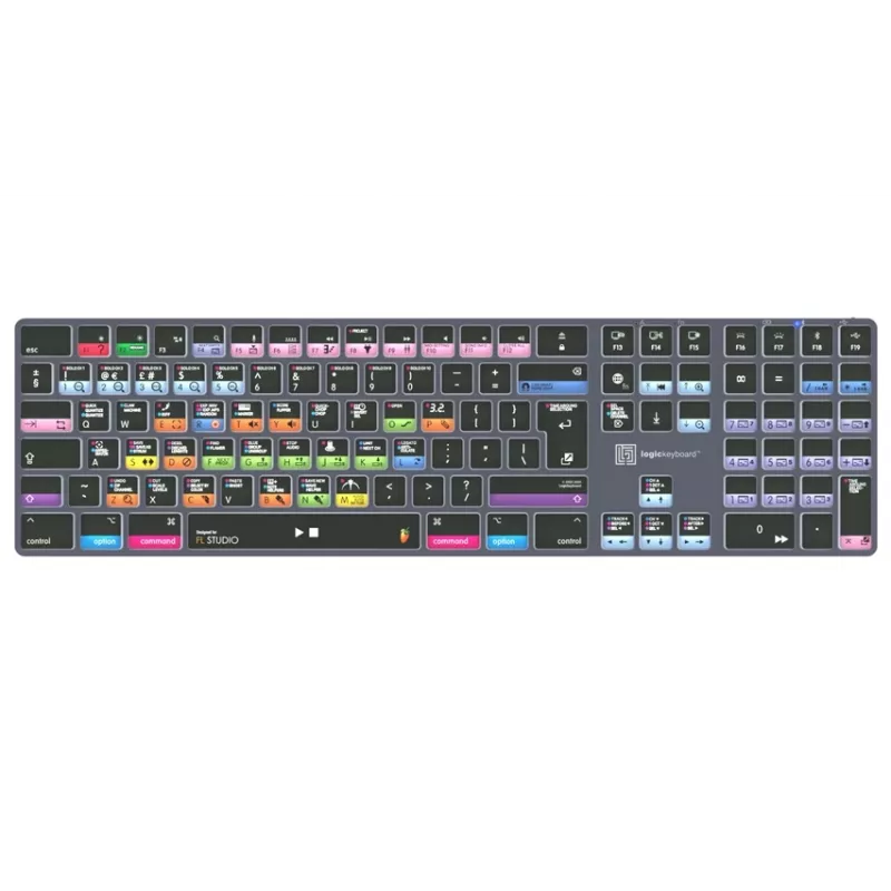 Logickeyboard FL Studio TITAN klaviatūra, skirta Mac – USB laidinė – juoda su spalvotais klavišais