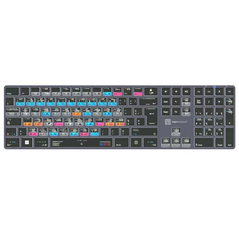 Logickeyboard Adobe Graphic Designer Titan FR PC apšviesta klaviatūra (prancūziškas AZERTY išdėstymas)