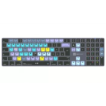 Logickeyboard DaVinci Resolve Classic Titan DE (Mac) – Vokiška išdėstymo, laidinė USB, apšviesta redagavimo klaviatūra