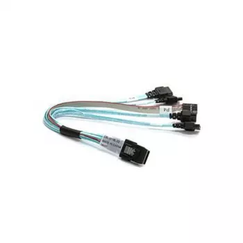 Supermicro CBL-0118L-02 Mini-SAS į SATA išsišakojimo kabelis, 4 kanalų, 23 cm