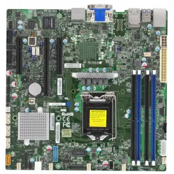 Pagrindinė plokštė Supermicro X11SSZ-QF Micro-ATX, LGA 1151, Intel C236, DDR4, dvigubas Gigabit LAN, IPMI, integruota grafika, HD garso