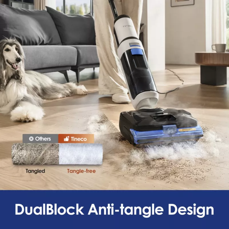 Tineco Floor One S6 Stretch Steam Plus 2-in-1 šlapias/sausas siurblys, šluota ir garų valiklis, belaidis, 35 min veikimo laikas, 0,8L švaraus vandens bakelis, 0,72L nešvaraus vandens bakelis, savaiminis valymas, LCD ekranas, iLoop jutiklis, 180° gulsčias,