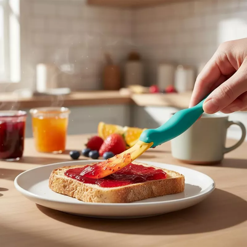 OTOTO Splatypus Slotted Spatula & Turner – juoda su oranžinėmis detalėmis