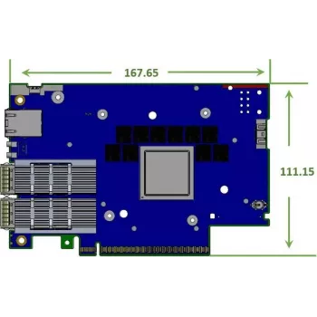 Nvidia BlueField-3 B3220L E-Series FHHL SuperNIC Duomenų Apdorojimo Įrenginys