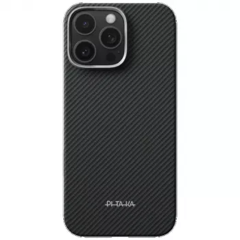 PITAKA Ultra-Slim PitaTap MagSafe Dėklas, Skirtas iPhone 16 Pro, Juoda/Pilka