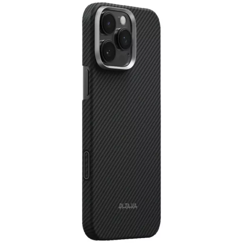 PITAKA Ultra-Slim PitaTap MagSafe Dėklas, Skirtas iPhone 16 Pro, Juoda/Pilka