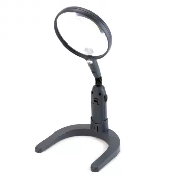 Carson MagniLamp 3.5x LED didinamasis stiklas su stovu - Pilka - Skaidri - AA - 11 cm - 187 g