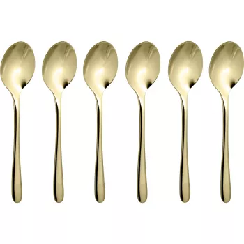 Sambonet Taste PVD 6 Espresso Spoon Set Gold