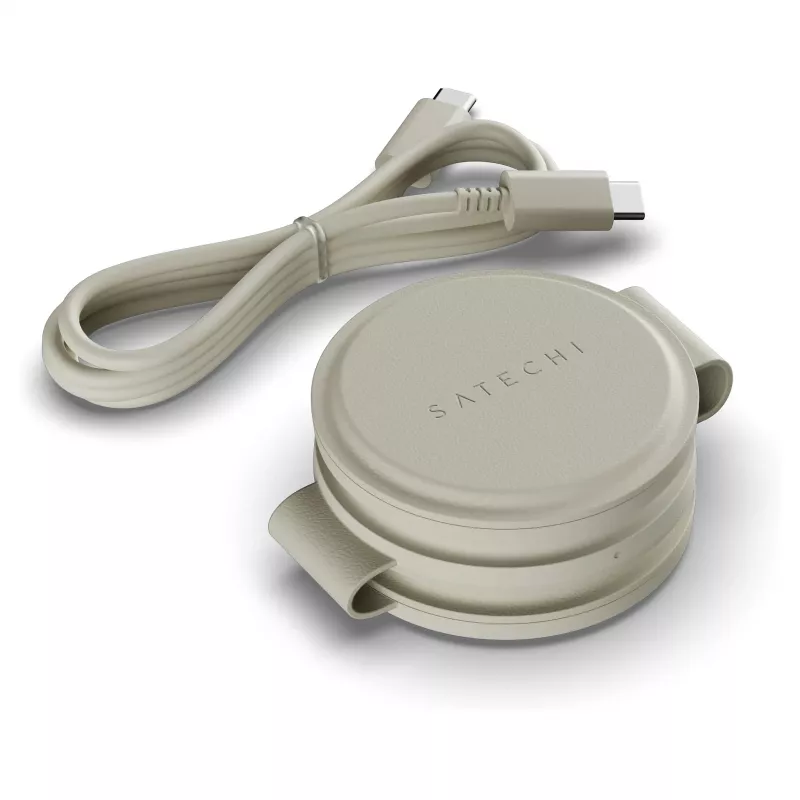 Satechi OntheGo 3-in-1 Wireless Charger su Qi2, smėlio spalvos, 15W, ST-QTG31W