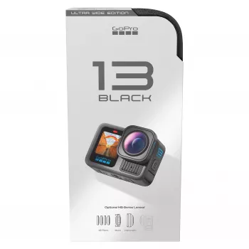 GoPro HERO13 Black Ultra Wide Edition Veiksmo Kamera 5.3K, 4K, 2.7K, Liečiamas Ekranas, Ultra HD, Vandeniui Atspari, GPS, Nelaidi Dulkėms, Bluetooth, Wi-Fi, Lėtas Judesys, Full HD (CHDRB-133-RW)