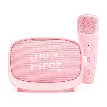 myFirst Voice 2 belaidis karaoke rinkinys – mikrofonas ir garsiakalbis su balso keitimo efektais, rožinė