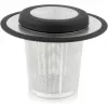 Bredemeijer Universal Tea Filter with Stacker/Lid, Small 1491 - Stainless Steel, Black, Fine Mesh