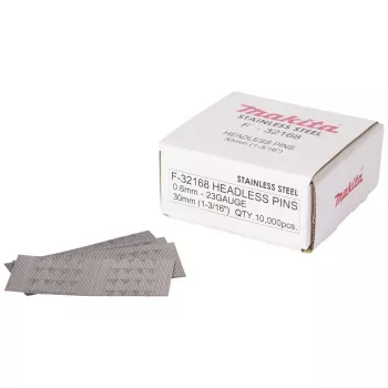Makita F-32168 Nerūdijančio plieno smeigtukai 0.6 x 30 mm 10000 vnt. 23 Gauge be galvutės