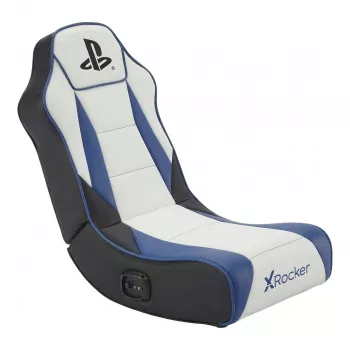 X Rocker Geist 2.0 PlayStation Floor Rocker Gaming Chair su 2.1 garso sistema – balta/mėlyna