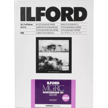 ILFORD MG RC Deluxe 1M Glossy 13x18 cm nespalvotas fotografinis popierius, 100 lapų